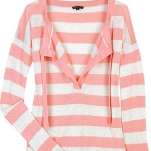 THEORY Riviera striped sweater Coral Stripe